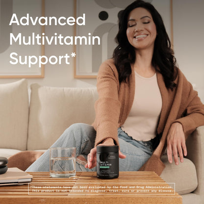 Sports Research® Multivitamin – Advanced Formula - 23 Essential Vitamins & Minerals with CoQ10 & Iodine - Daily Nutrient Support*- Non-GMO Tested & Gluten-Free -60 Veggie Capsules - dailyvitalstore