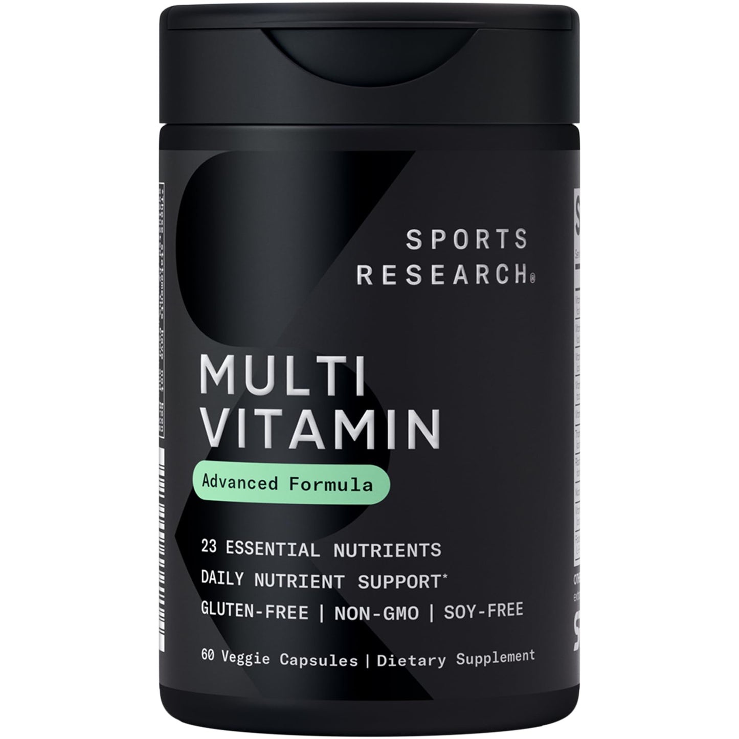 Sports Research® Multivitamin – Advanced Formula - 23 Essential Vitamins & Minerals with CoQ10 & Iodine - Daily Nutrient Support*- Non-GMO Tested & Gluten-Free -60 Veggie Capsules - dailyvitalstore