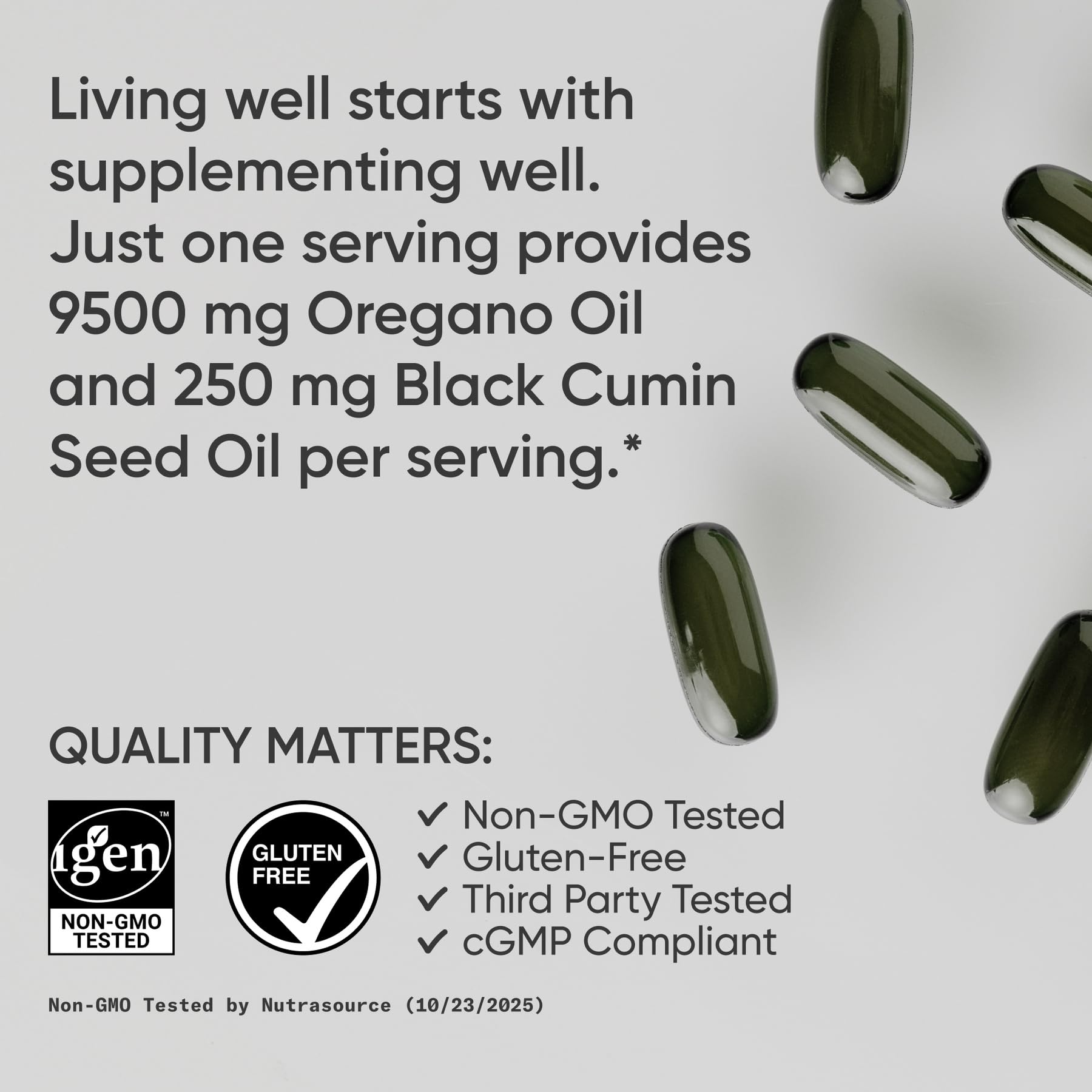 Sports Research® Oil of Oregano 9500mg w/Black Seed Oil & Coconut MCT Oil - Antioxidant Combination Supplement Rich in Thymoquinone & Carvacrol - Gluten Free · Non-GMO - 60 Softgels - dailyvitalstore