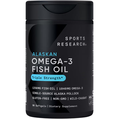 Sports Research® Omega-3 Fish Oil Bundle - Total Omega-3 2200mg (Krill, Salmon & Pollock) + Triple Strength Fish Oil 1250mg - High EPA & DHA Supplement - dailyvitalstore
