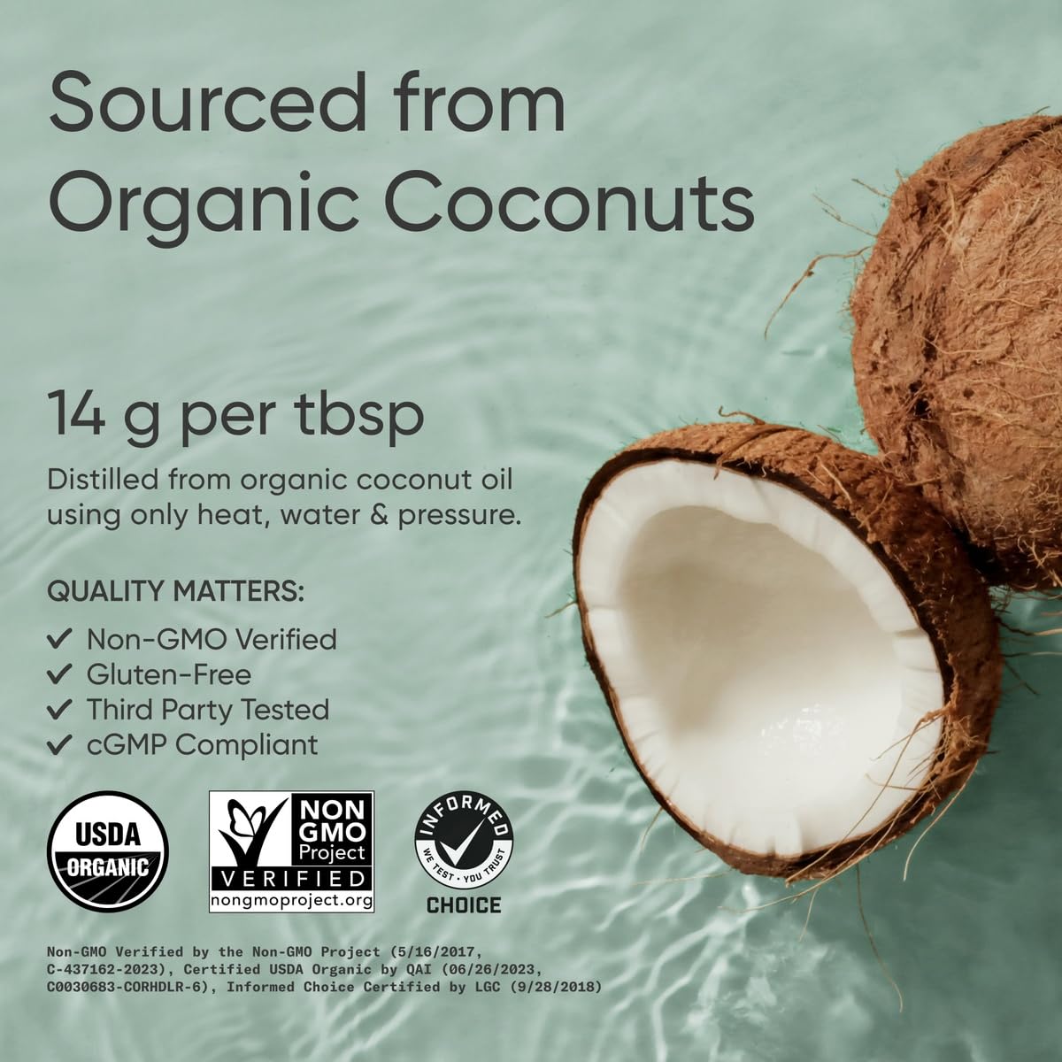 Sports Research Organic MCT Oil - Keto & Vegan MCTs C8, C10, C12 from Coconuts - Fatty Acid Brain & Body Fuel, Non-GMO & Gluten Free - Flavorless Oil, Perfect in Coffee, Tea & Protein Shakes - 32 oz - dailyvitalstore