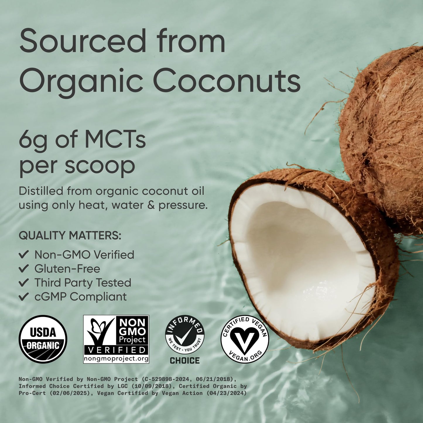 Sports Research Organic MCT Oil Powder - Keto & Vegan MCTs C8, C10 from Coconuts - Fatty Acid Brain & Body Fuel*, Non-GMO & Gluten Free - Unflavored, Perfect in Coffee, Tea & Protein Shakes - 10.6 oz - dailyvitalstore