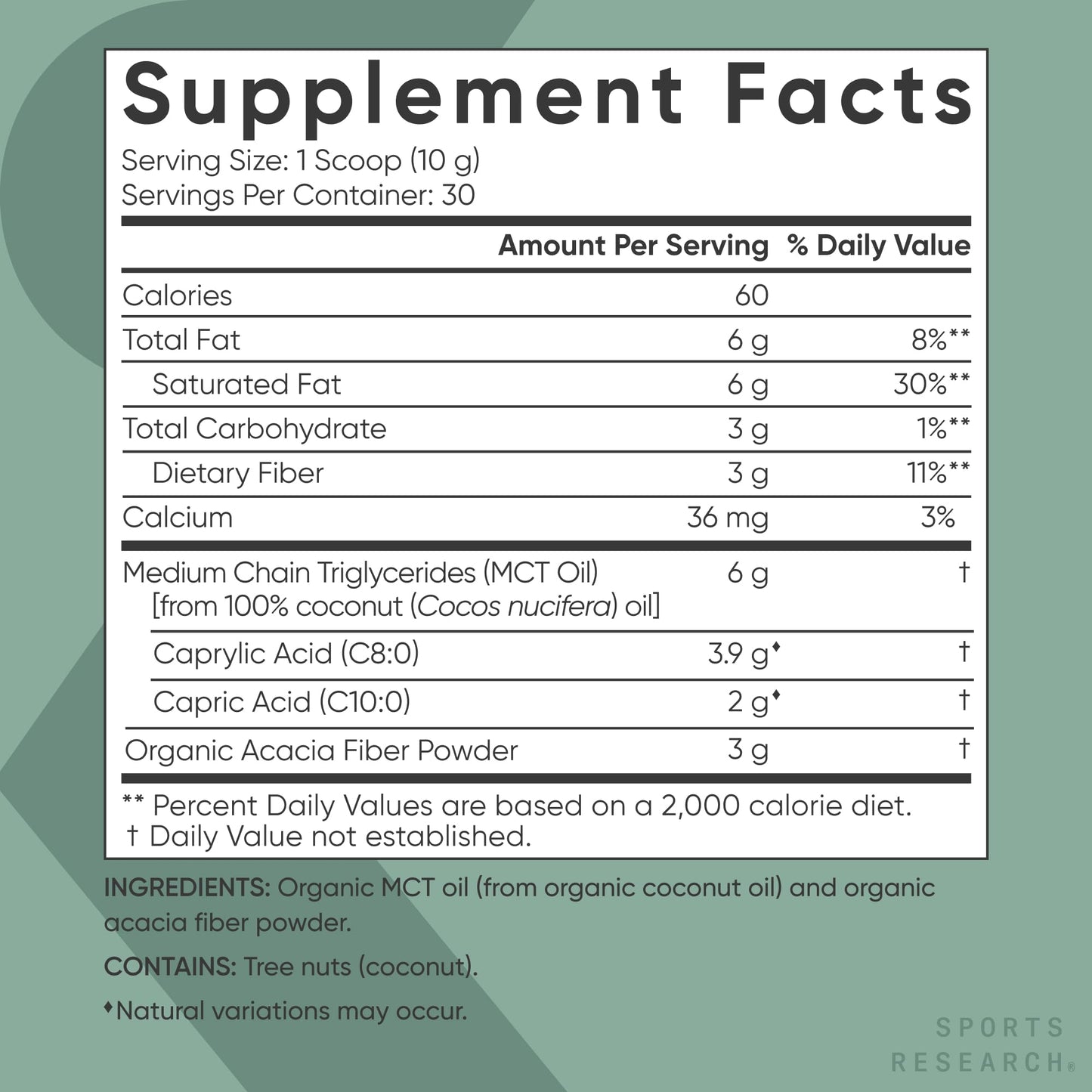Sports Research Organic MCT Oil Powder - Keto & Vegan MCTs C8, C10 from Coconuts - Fatty Acid Brain & Body Fuel*, Non-GMO & Gluten Free - Unflavored, Perfect in Coffee, Tea & Protein Shakes - 10.6 oz - dailyvitalstore