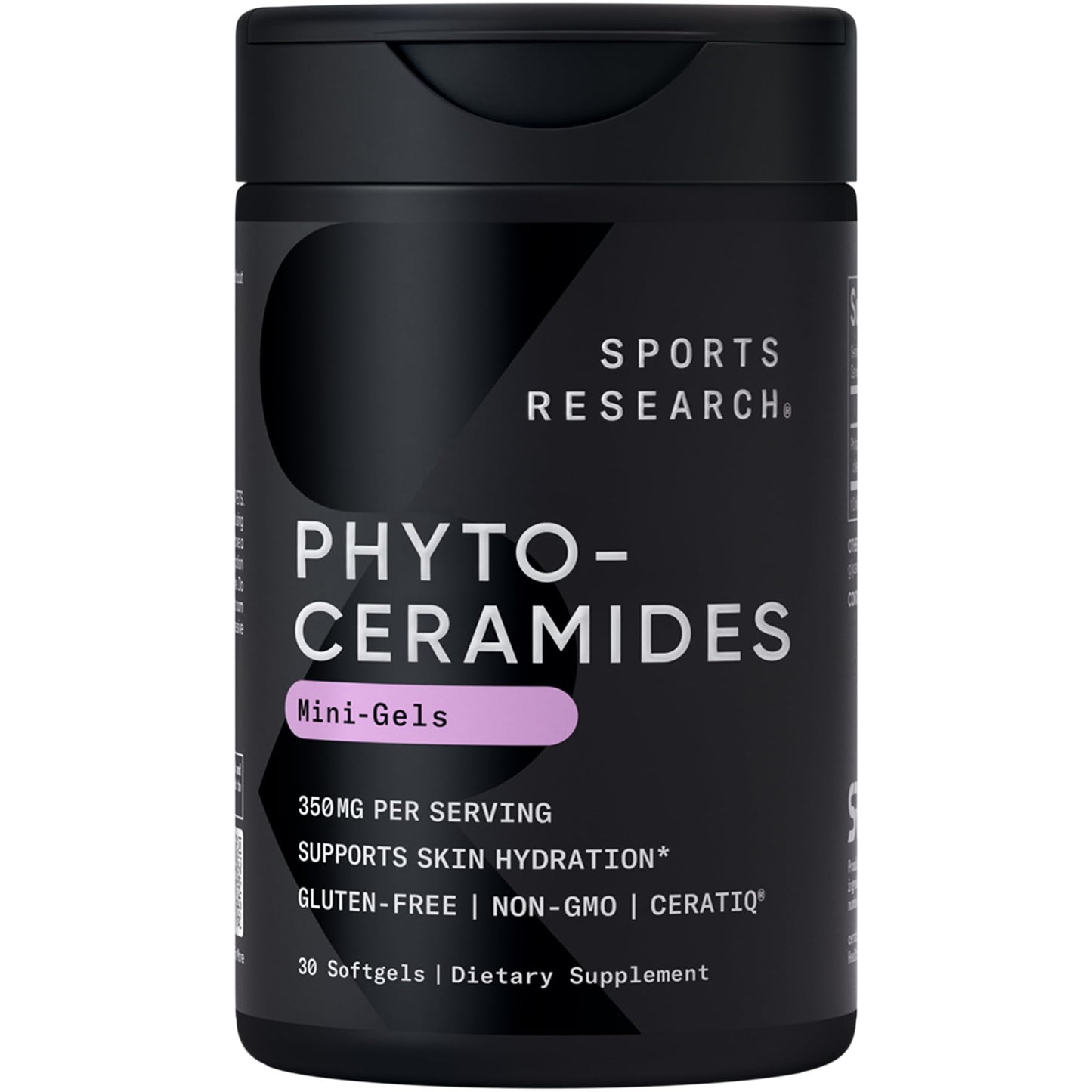 Sports Research® Phytoceramides 350mg per softgel - Plant Derived Ceramides for Healthy Skin and Hydration - Non GMO with No Fillers or Synthetic Vitamins - 30 Liquid softgels - dailyvitalstore