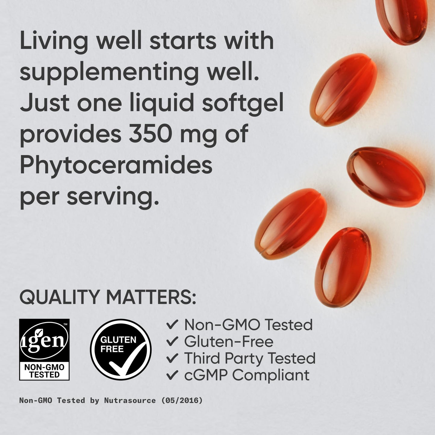 Sports Research® Phytoceramides 350mg per softgel - Plant Derived Ceramides for Healthy Skin and Hydration - Non GMO with No Fillers or Synthetic Vitamins - 30 Liquid softgels - dailyvitalstore