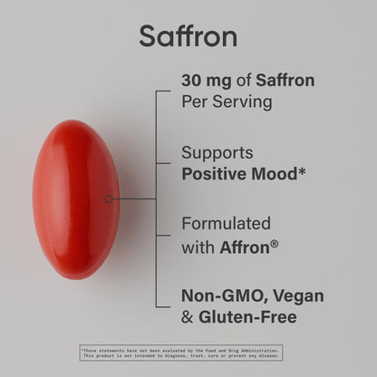 Sports Research® Pure Saffron Supplement, 30 mg - Mood & Stress Support - Made w/Affron® Saffron Extract - Vegan Certified · Non-GMO · Gluten Free – 60 Veggie Softgels - dailyvitalstore