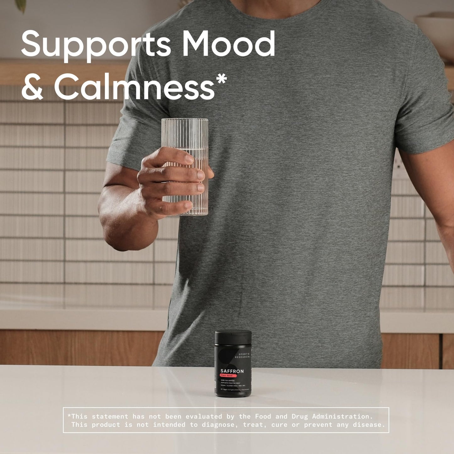 Sports Research® Pure Saffron Supplement, 30 mg - Mood & Stress Support - Made w/Affron® Saffron Extract - Vegan Certified · Non-GMO · Gluten Free – 60 Veggie Softgels - dailyvitalstore