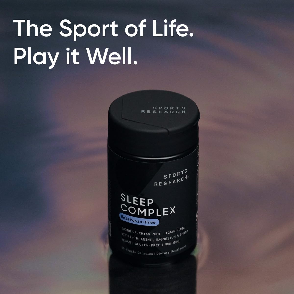 Sports Research® Sleep Complex- Melatonin-Free Vegan Capsules - with Valerian Root, GABA, L-Theanine, Magnesium & 5-HTP - 30 Servings - dailyvitalstore