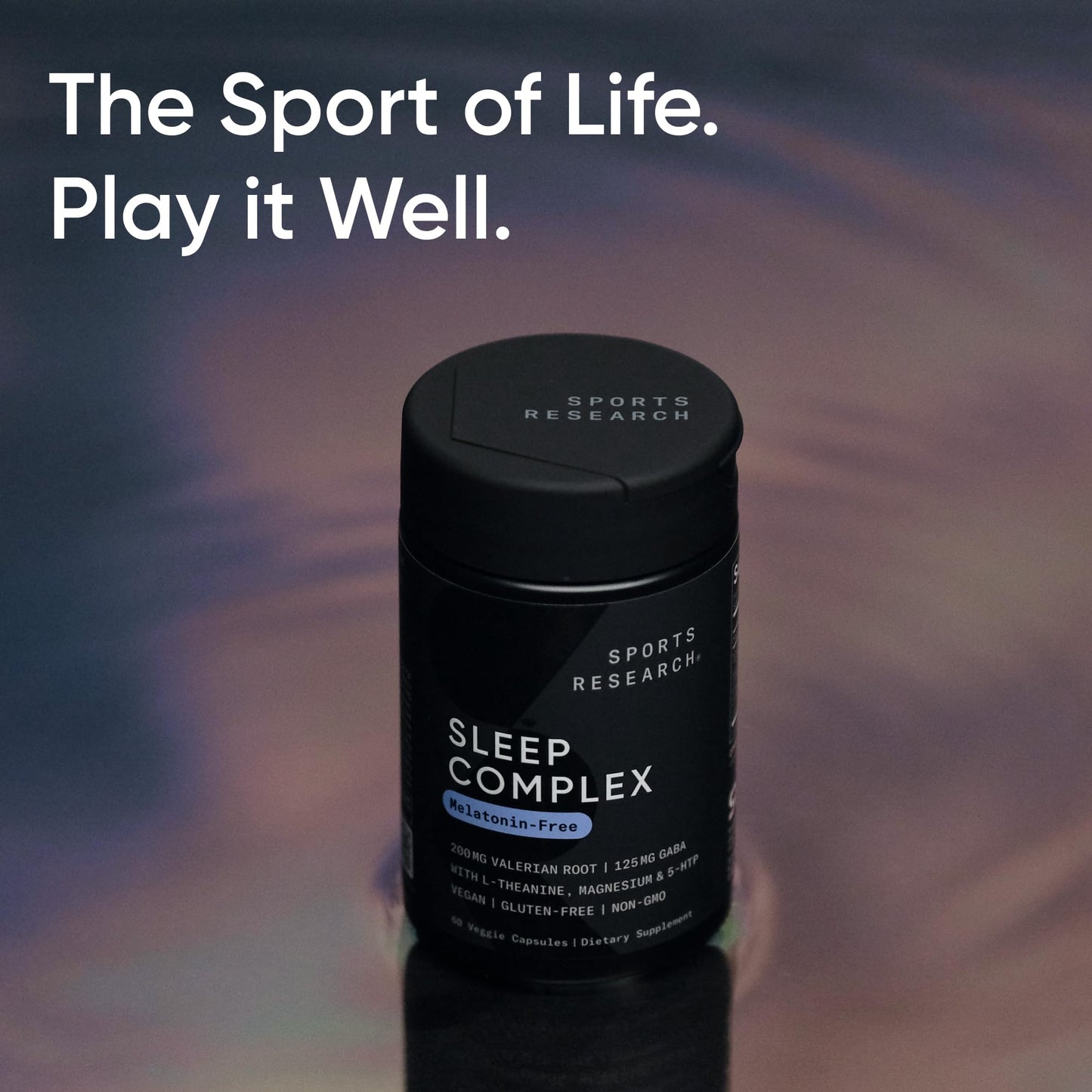 Sports Research® Sleep Complex- Melatonin-Free Vegan Capsules - with Valerian Root, GABA, L-Theanine, Magnesium & 5-HTP - 30 Servings - dailyvitalstore