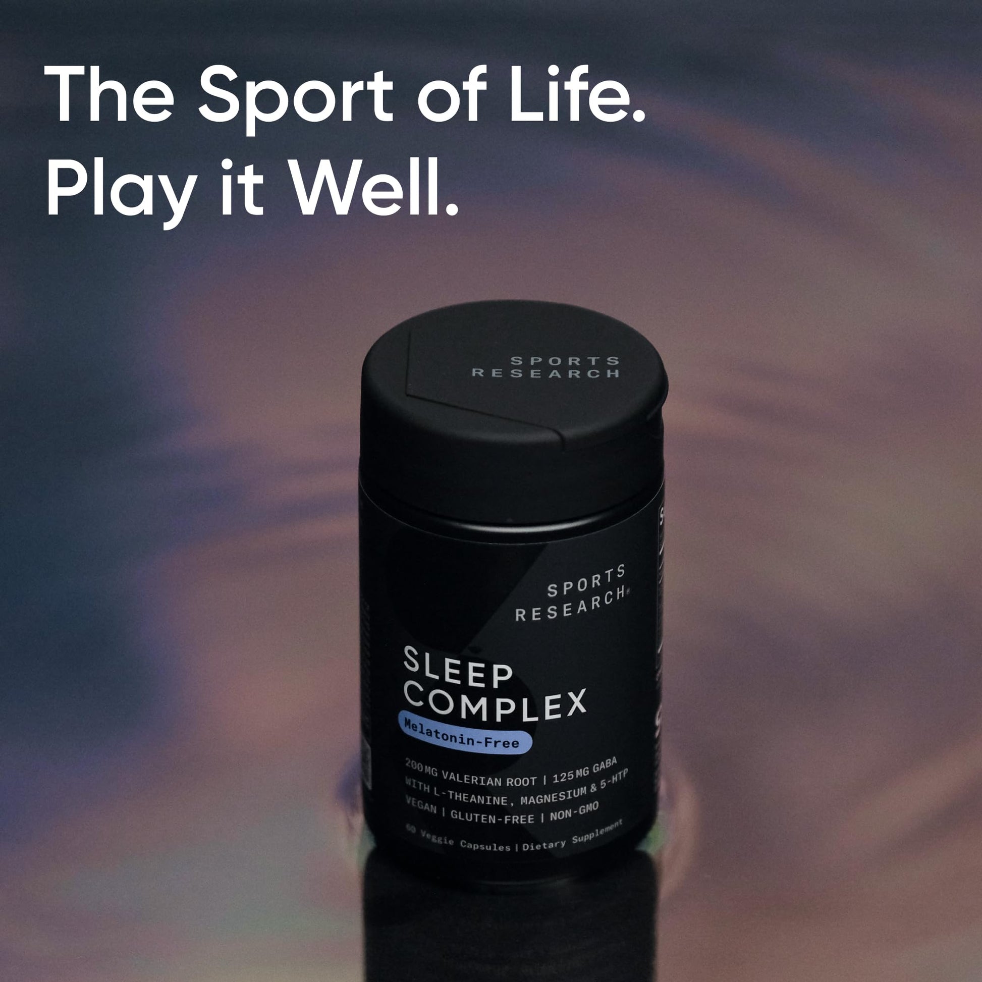 Sports Research® Sleep Complex- Melatonin-Free Vegan Capsules - with Valerian Root, GABA, L-Theanine, Magnesium & 5-HTP - 30 Servings - dailyvitalstore