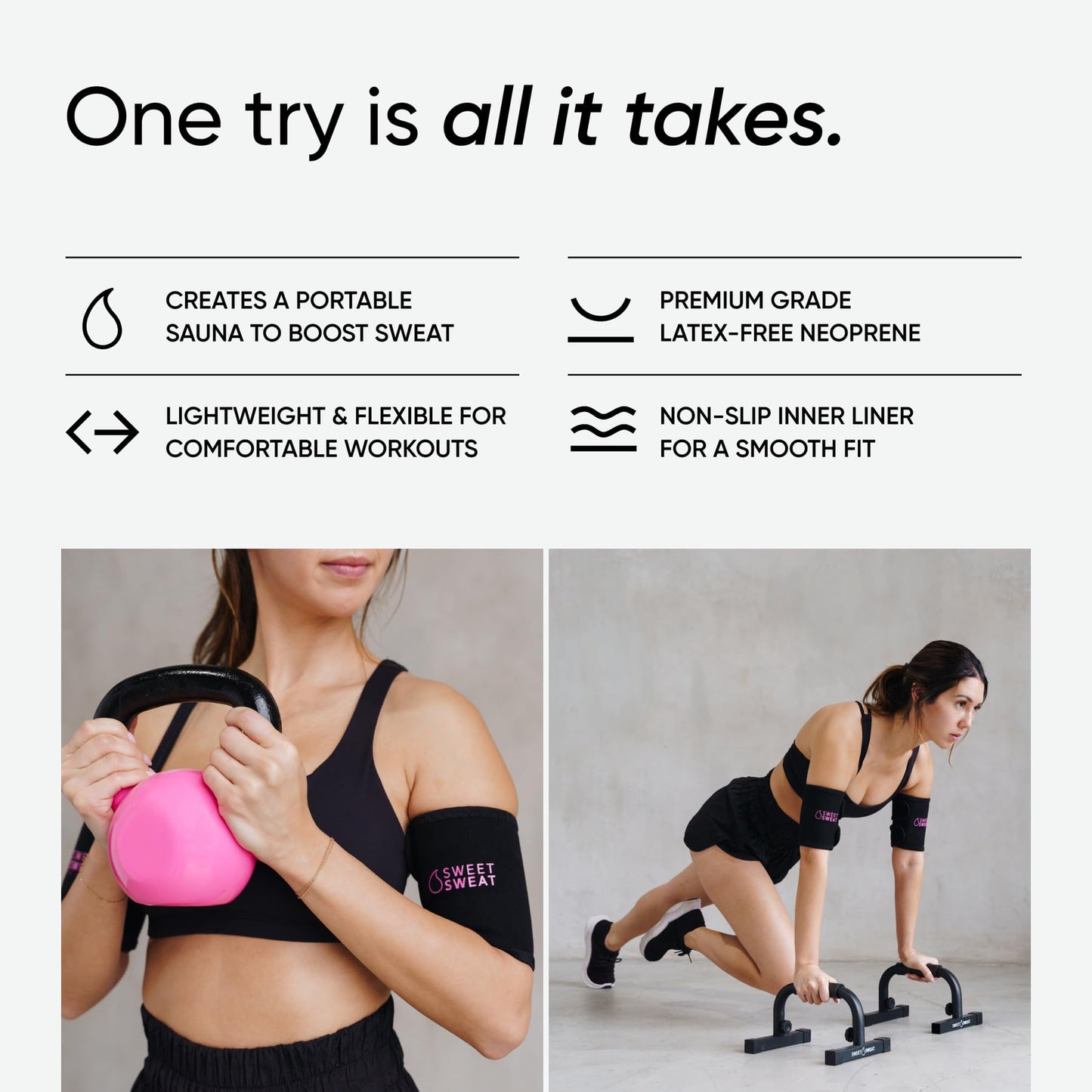 Sports Research Sweet Sweat® Arm Trimmers - Premium Sweat-Enhancing Arm Wraps for Women & Men - 3 Adjustable Sizes - dailyvitalstore