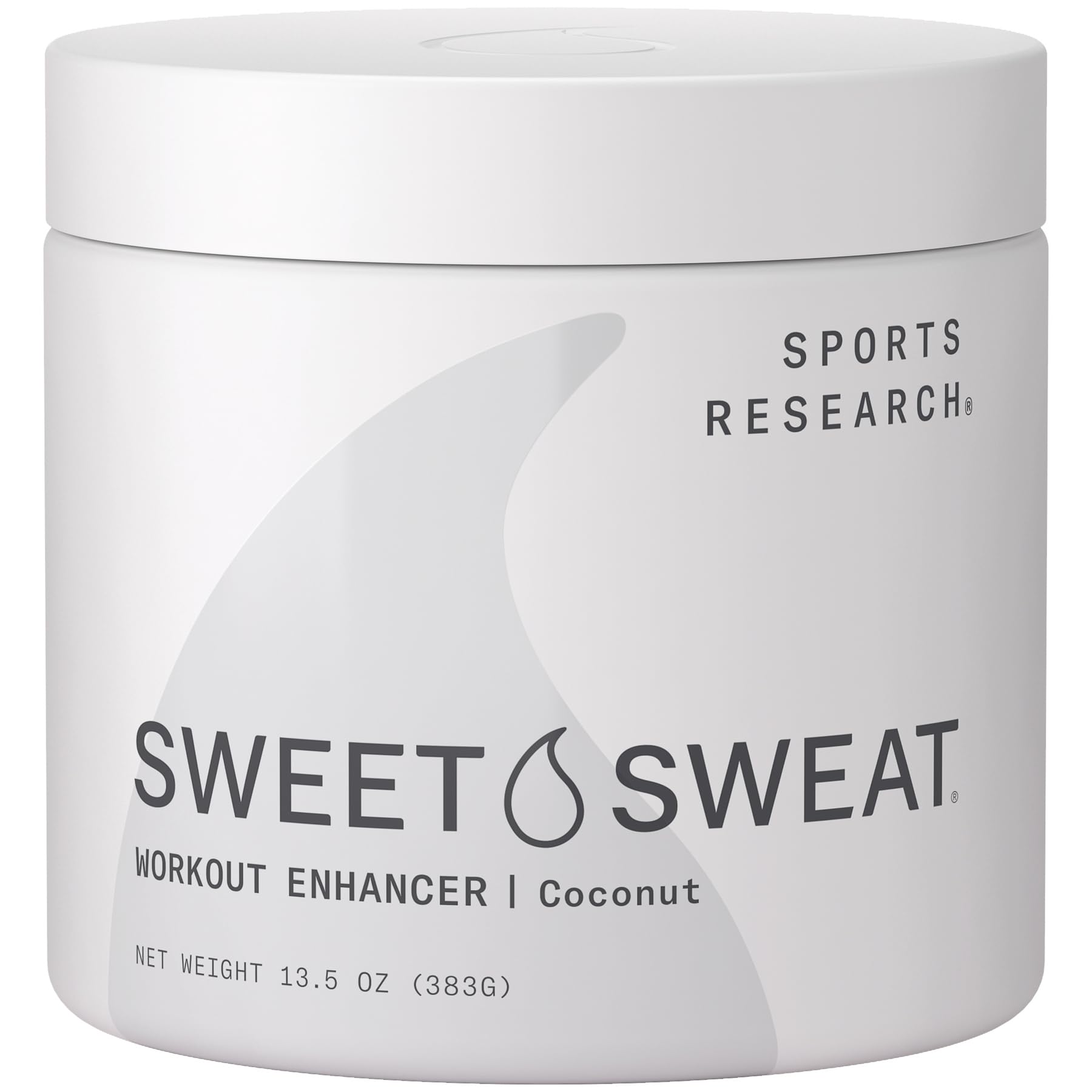 Sports Research Sweet Sweat Coconut Workout Enhancer Gel - Maximize Your Exercise & Sweat Faster - 13.5oz Jar - dailyvitalstore