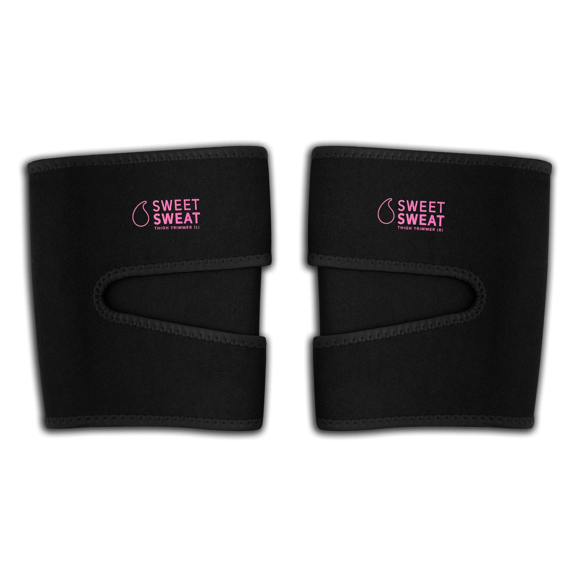 Sports Research Sweet Sweat Thigh Trimmers for Men & Women Increases Sweat & Activity to the Thighs during Exercise (Pink Logo, Medium) - dailyvitalstore