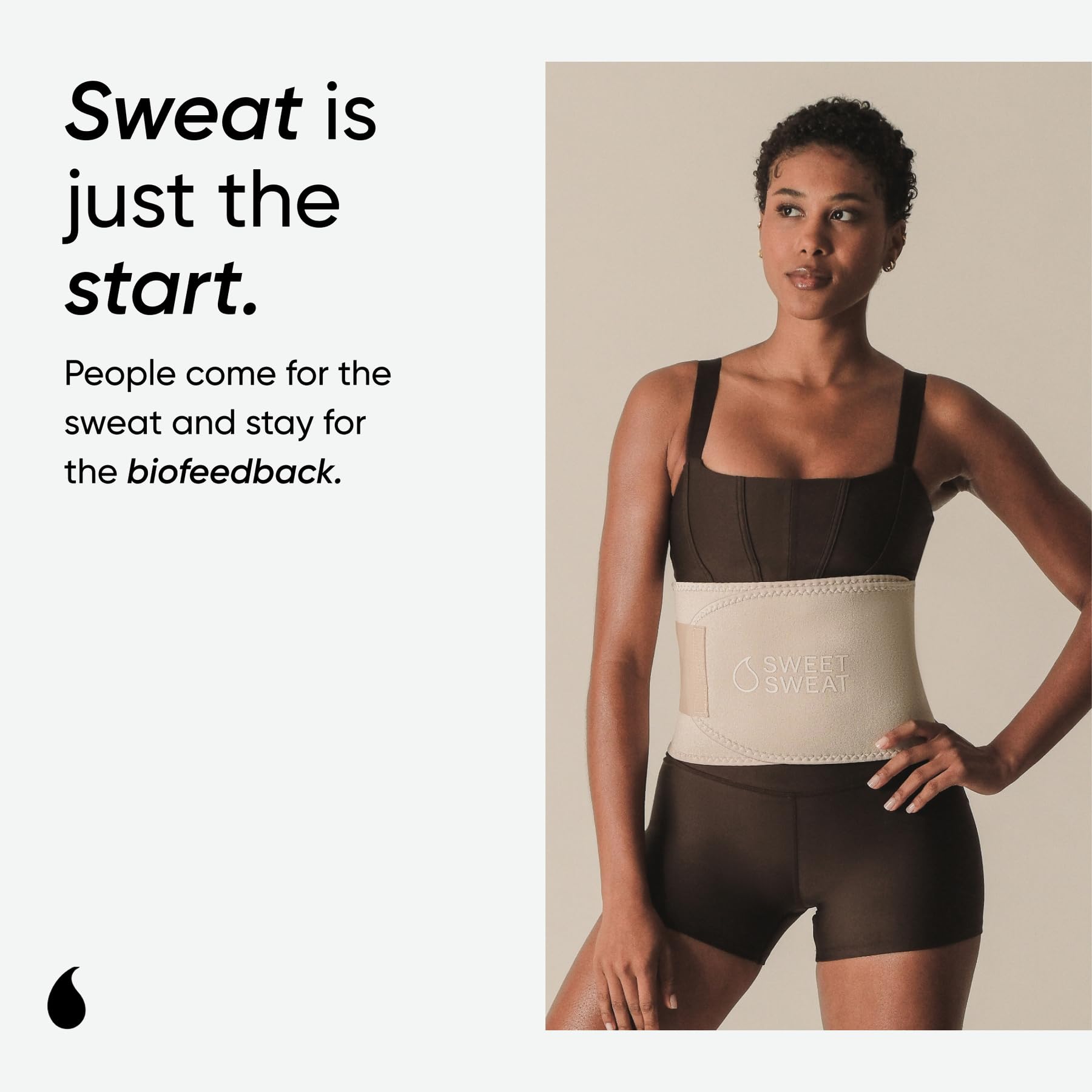 Sports Research Sweet Sweat Toned Waist Trimmer for Women and Men | Premium Waist Trainer Belt to 'Tone' your Stomach Area (Quartz, Small) - dailyvitalstore