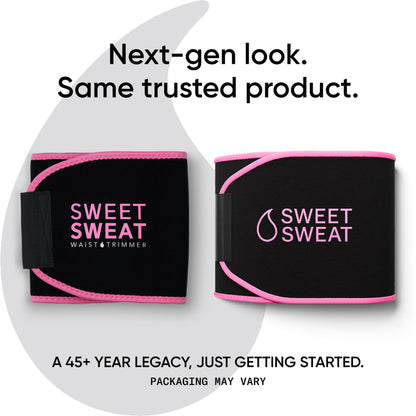 Sports Research Sweet Sweat Waist Trimmer (Core Series) - Premium Sweat Enhancing Fitness Band for Women & Men - Adjustable Fit · Latex-Free Neoprene - Pink Logo, Medium - dailyvitalstore