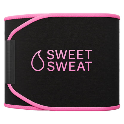 Sports Research Sweet Sweat Waist Trimmer (Core Series) - Premium Sweat Enhancing Fitness Band for Women & Men - Adjustable Fit · Latex-Free Neoprene - Pink Logo, Medium - dailyvitalstore