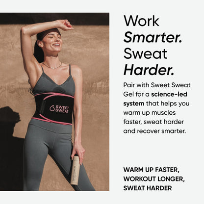 Sports Research Sweet Sweat Waist Trimmer (Core Series) - Premium Sweat Enhancing Fitness Band for Women & Men - Adjustable Fit · Latex-Free Neoprene - Pink Logo, Medium - dailyvitalstore