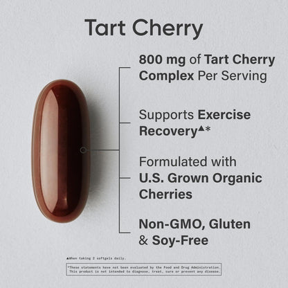 Sports Research Tart Cherry Capsules - Made from Montmorency Tart Cherries - Non-GMO & Gluten Free - 60 Liquid Softgels - dailyvitalstore