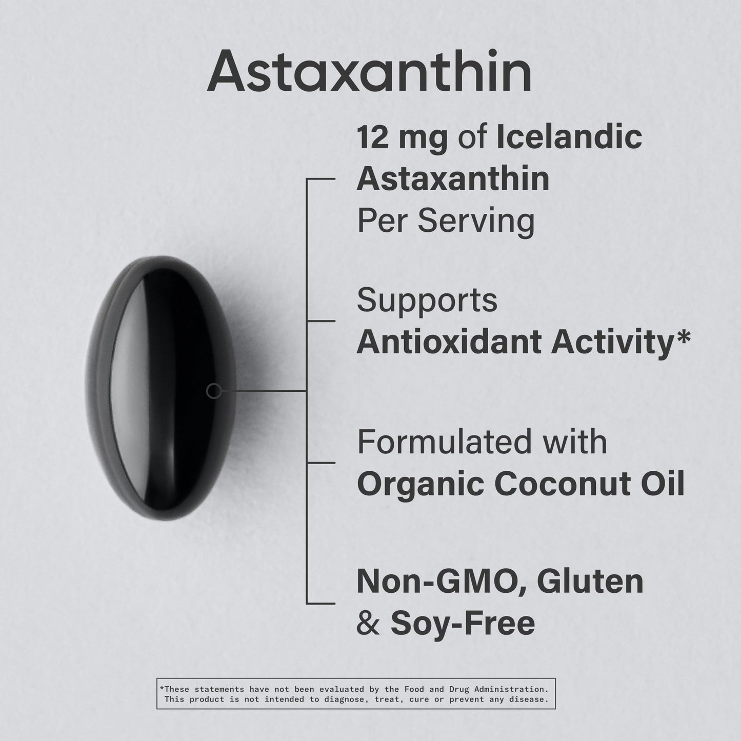 Sports Research® Triple Strength Astaxanthin 12mg w/Organic Coconut Oil - Antioxidant Supplement for Skin & Eye Health Support* - Soy Free · Non-GMO · Gluten Free - 60 Softgels - dailyvitalstore