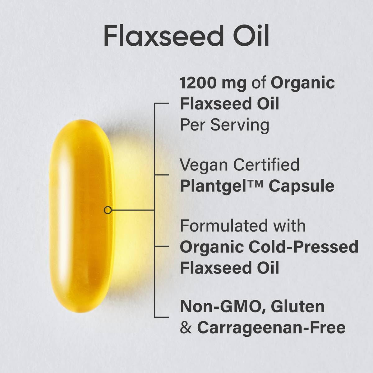 Sports Research® Vegan Flaxseed Oil (1200mg) Herbal Supplement with Plant-Based ALA Omega 3 - Vegan Certified & Non-GMO Verified - Gluten, Soy & Carrageenan Free (180 Veggie Softgels) - dailyvitalstore