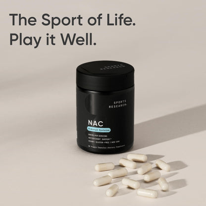 Sports Research Vegan NAC Supplement (N-Acetyl Cysteine) 600 mg - Supports Antioxidant Activity - NAC 600 mg - Non-GMO - 90 Capsules for Adults Daily Use - dailyvitalstore