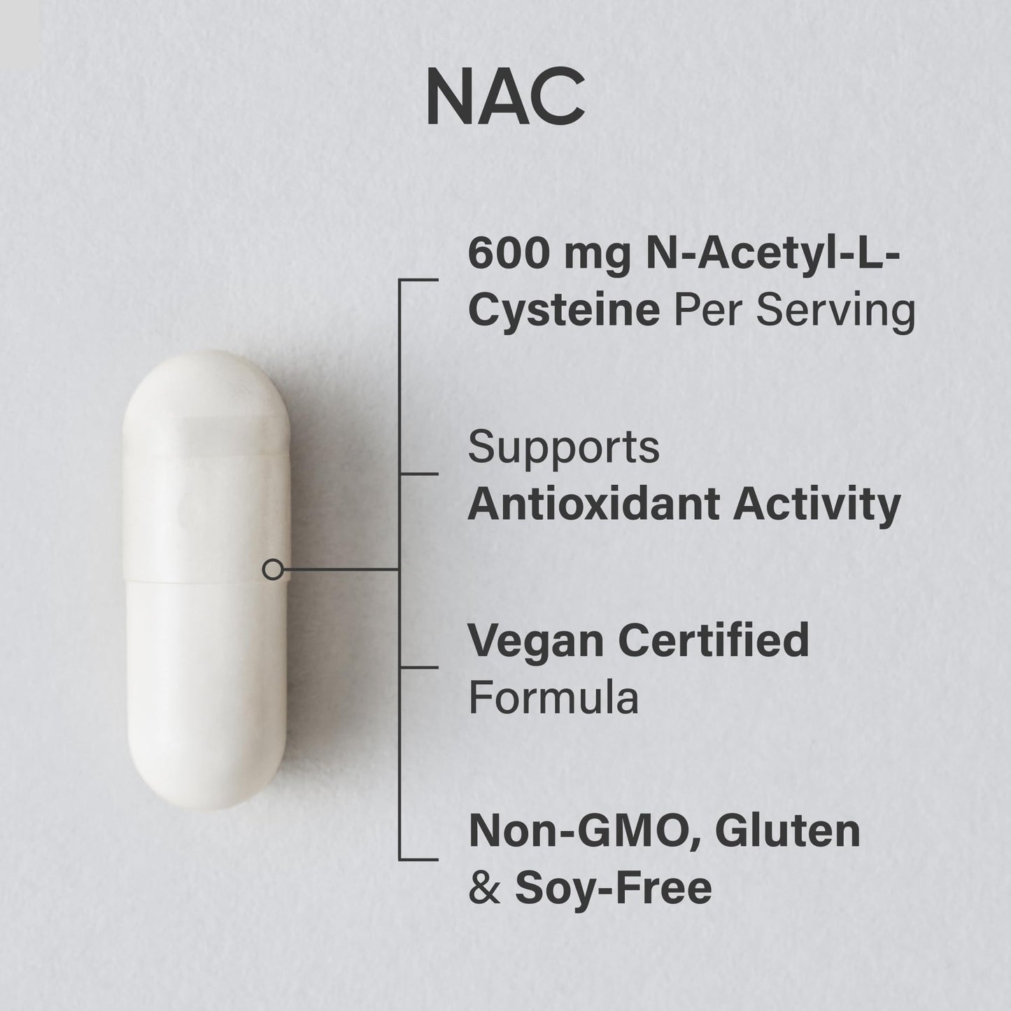 Sports Research Vegan NAC Supplement (N-Acetyl Cysteine) 600 mg - Supports Antioxidant Activity - NAC 600 mg - Non-GMO - 90 Capsules for Adults Daily Use - dailyvitalstore