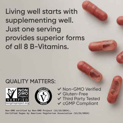 Sports Research Vitamin B-Complex - Full Spectrum of B Vitamins - 90 Liquid Veggie Capsules - dailyvitalstore