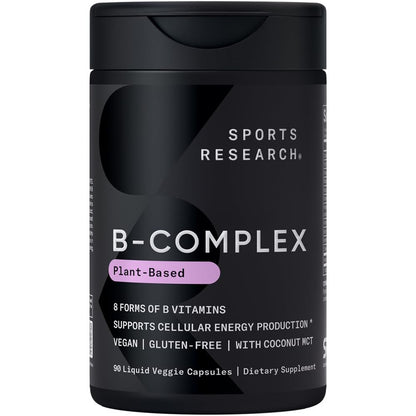 Sports Research Vitamin B-Complex - Full Spectrum of B Vitamins - 90 Liquid Veggie Capsules - dailyvitalstore