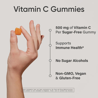 Sports Research­® Vitamin C Gummies | 500 mg Vitamin C | Sugar Free, Gelatin Free, Vegan Certified & Non-GMO Tested | Immune & Antioxidant Support 60 Gummies - dailyvitalstore