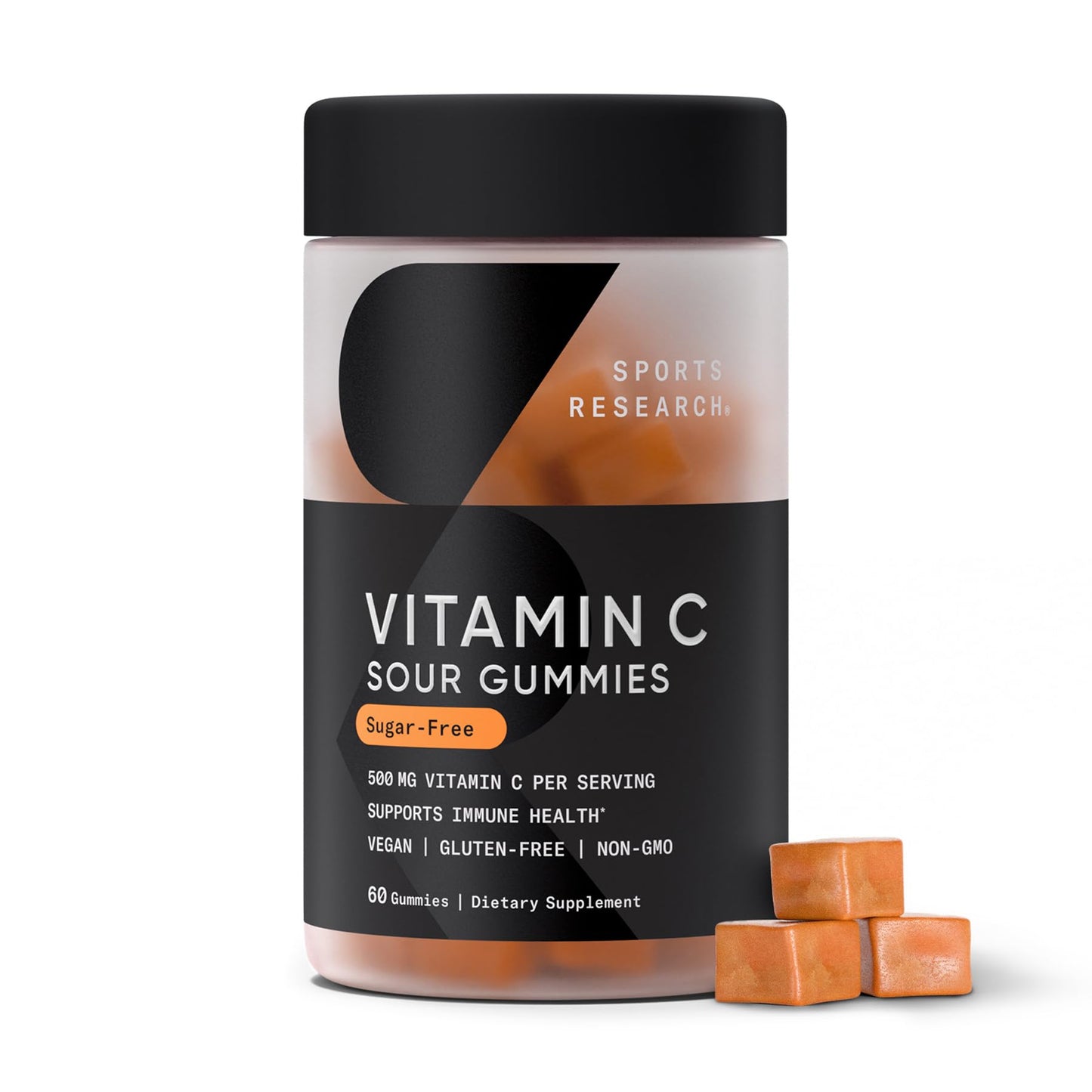 Sports Research­® Vitamin C Gummies | 500 mg Vitamin C | Sugar Free, Gelatin Free, Vegan Certified & Non-GMO Tested | Immune & Antioxidant Support 60 Gummies - dailyvitalstore