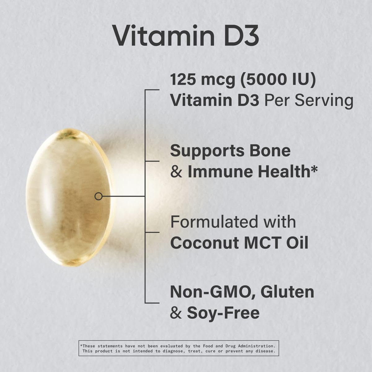 Sports Research Vitamin D3 5000 IU with Coconut MCT Oil - High Potency Vitamin D Supplement for Immune & Bone Support - Non-GMO Verified, Gluten & Soy Free – 125mcg, 360 Liquid Softgels - dailyvitalstore