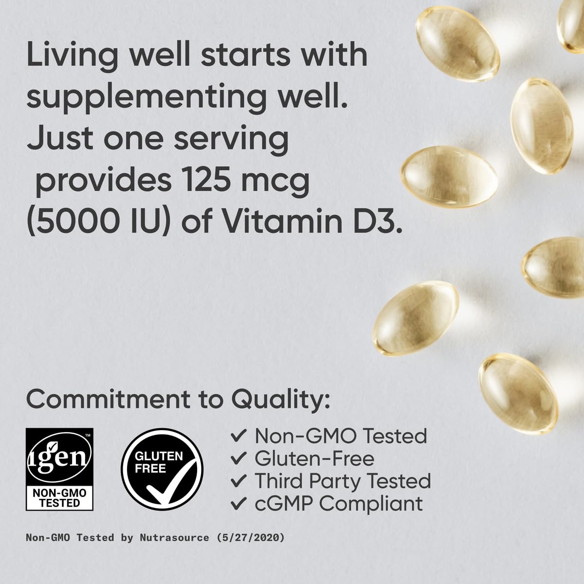 Sports Research Vitamin D3 5000 IU with Coconut MCT Oil - High Potency Vitamin D Supplement for Immune & Bone Support - Non-GMO Verified, Gluten & Soy Free – 125mcg, 360 Liquid Softgels - dailyvitalstore