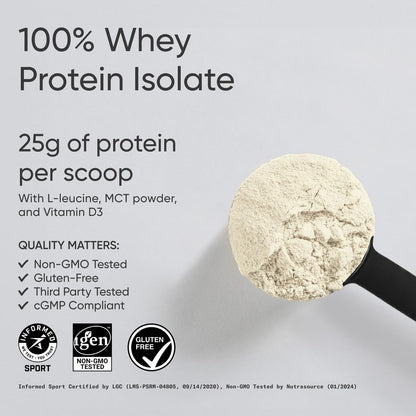 Sports Research Whey Protein Isolate - Sports Nutrition Protein Powder 25g per Serving - 2.06lb Bag Whey Protein - Vanilla Flavor - Bulk Protein Powder, 26 Servings - dailyvitalstore