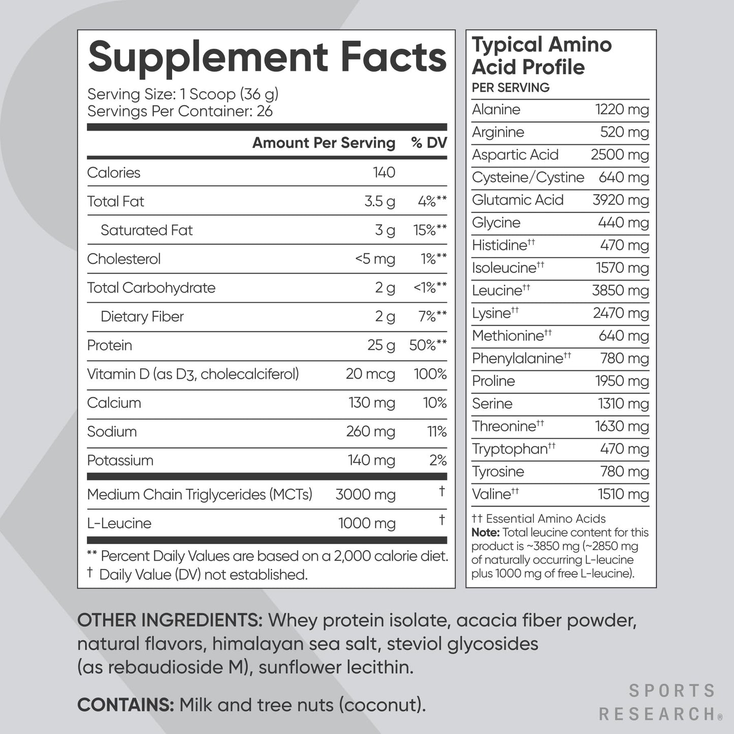 Sports Research Whey Protein Isolate - Sports Nutrition Protein Powder 25g per Serving - 2.06lb Bag Whey Protein - Vanilla Flavor - Bulk Protein Powder, 26 Servings - dailyvitalstore
