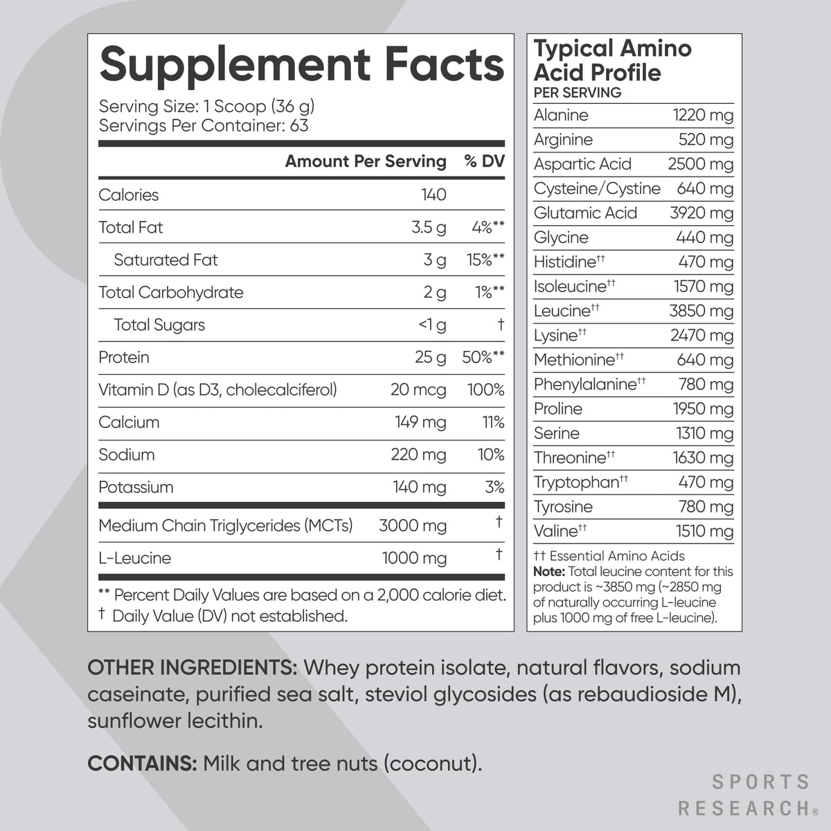 Sports Research Whey Protein Isolate - Sports Nutrition Protein Powder 25g per Serving - 5lb Bag Whey Protein - Vanilla Flavor - Bulk Protein Powder, 56 Servings - dailyvitalstore