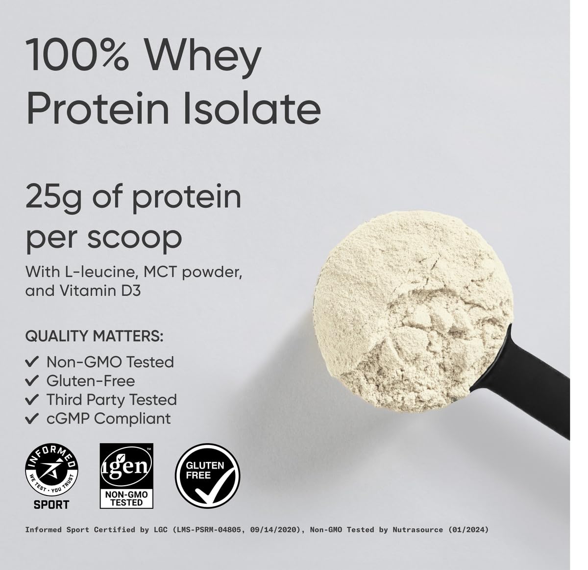 Sports Research Whey Protein Isolate - Sports Nutrition Protein Powder 25g per Serving - 5lb Bag Whey Protein - Vanilla Flavor - Bulk Protein Powder, 56 Servings - dailyvitalstore