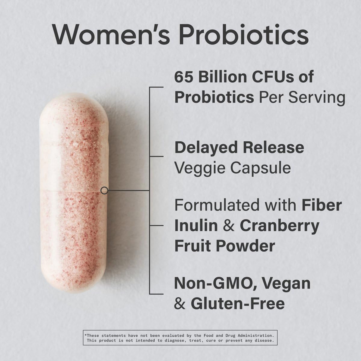 Sports Research Women's Probiotics with Prebiotics, 65 Billion CFU - Vegan Capsules for Gut Health & Digestive Support, Probiotics for Women with Cranberry - Non-GMO Verified & Gluten Free - 30 Count - dailyvitalstore