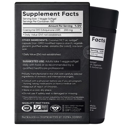 Sports_Researchs CoQ10 200mg Softgels with MCT Oil, 150 Ct Value Pack - dailyvitalstore