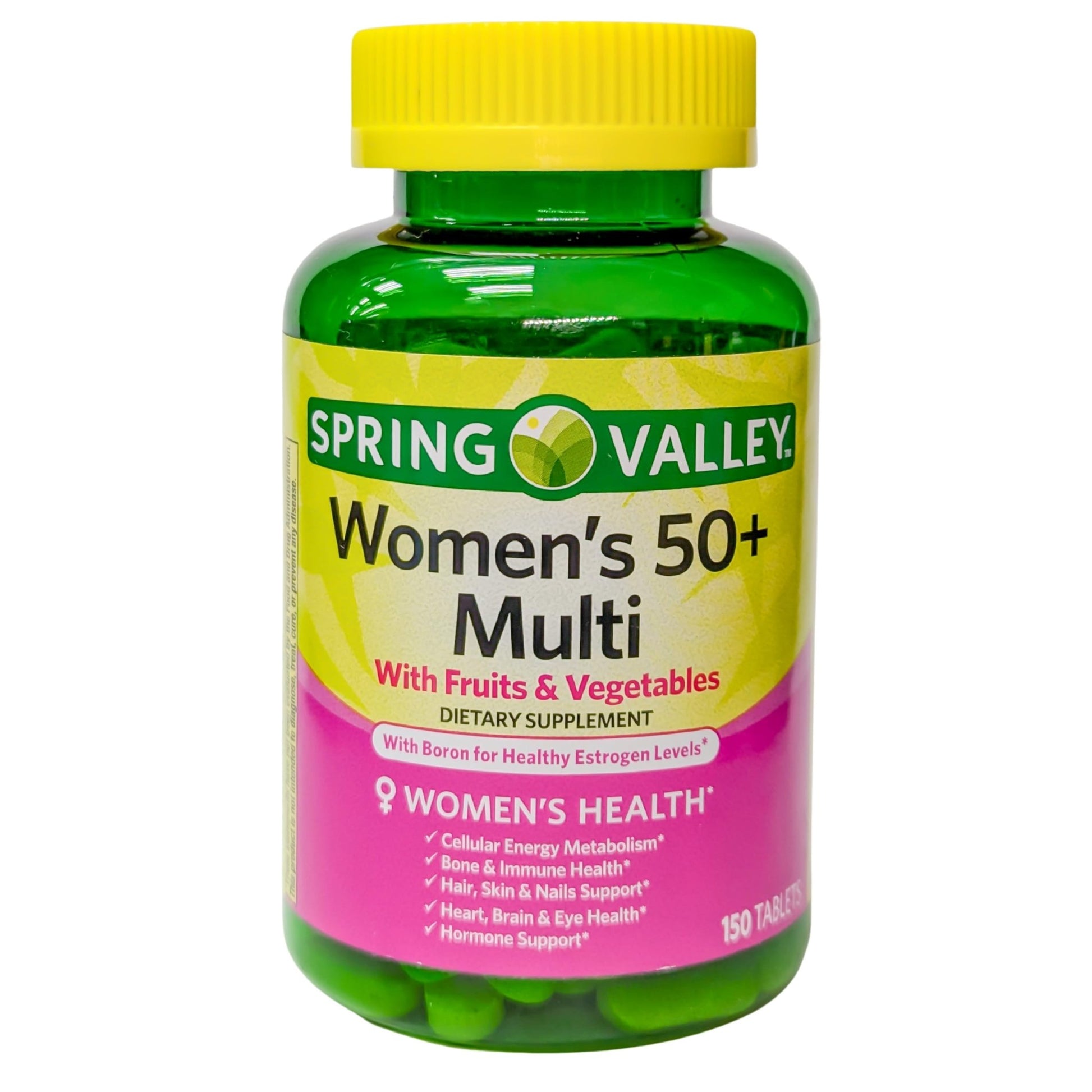 Spring Valley Women's 50+ Multi with Fruits & Vegetables Dietary Supplement 150 Tablets (One Bottle) - dailyvitalstore