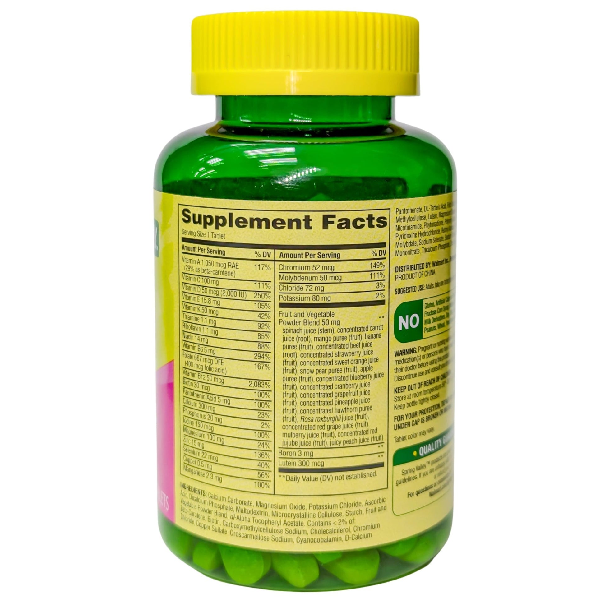 Spring Valley Women's 50+ Multi with Fruits & Vegetables Dietary Supplement 150 Tablets (One Bottle) - dailyvitalstore