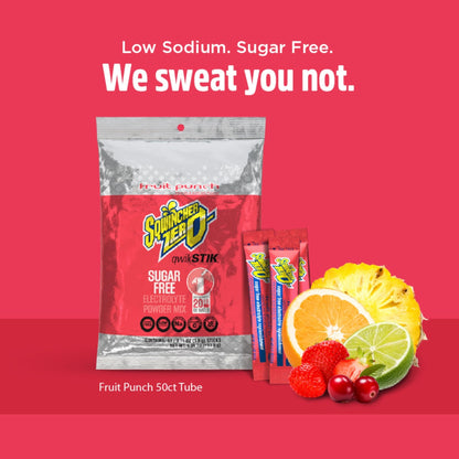 Sqwincher Zero Qwik Stik, Fruit Punch, Sugar Free, Low Calorie, Low Sodium Electrolyte Powder Hydration Drink Mix, .11 0z Packet (Pack of 50) - dailyvitalstore