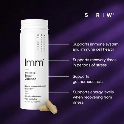 SRW Imm¹ Defence | Supports Immune System Health | 60 Vege Capsules | Supplement for Immune Response | Contains Natural Glycoprotein Isolate (Muno-IgY™) and Quercetin - dailyvitalstore