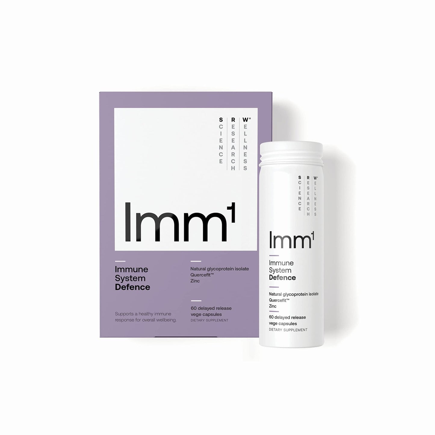 SRW Imm¹ Defence | Supports Immune System Health | 60 Vege Capsules | Supplement for Immune Response | Contains Natural Glycoprotein Isolate (Muno-IgY™) and Quercetin - dailyvitalstore