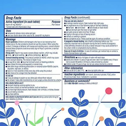 St. Joseph Aspirin Pain Reliever (NSAID) 81mg, Chewable Orange Tablets Adult Low Dose Regimen , 108 ct (3 x 36 ct Tablets per Bottle) - dailyvitalstore