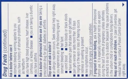 St. Joseph Aspirin Pain Reliever (NSAID) 81mg, Enteric Safety Coated, Adult Low Dose Regimen, 36 ct - dailyvitalstore