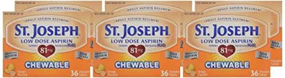 St. Joseph Orange Chewable 81mg Aspirin, 36 Tablets (Pack of 6) - dailyvitalstore