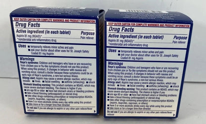 St. Joseph Pain Reliever, 81 mg, Enteric Coated Tablets, 36 ct. - dailyvitalstore