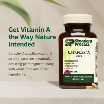 Standard Process Cataplex A - Supports Eye Health & Mucous Membranes - Supports Healthy Vision & Provides Antioxidant Vitamin A - Non-Dairy & Non-Soy - 180 Tablets - dailyvitalstore