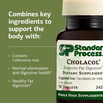 Standard Process Inc. Cholacol - Gallbladder Support Supplement - Fat Digestion Supplement for Digestive Health & Bile Support - dailyvitalstore