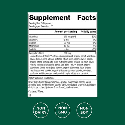 Standard Process Inc. Congaplex - Thymus Gland Support Supplement - Immune Health with Calcium Lactate, Magnesium, Vitamin C & Vitamin A - Immune System Aid with Mushroom Powder - 150 Capsules - dailyvitalstore
